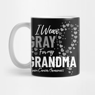 I Wear Gray for My Grandma Gray Ribbon Brain Cancer Disease Mug